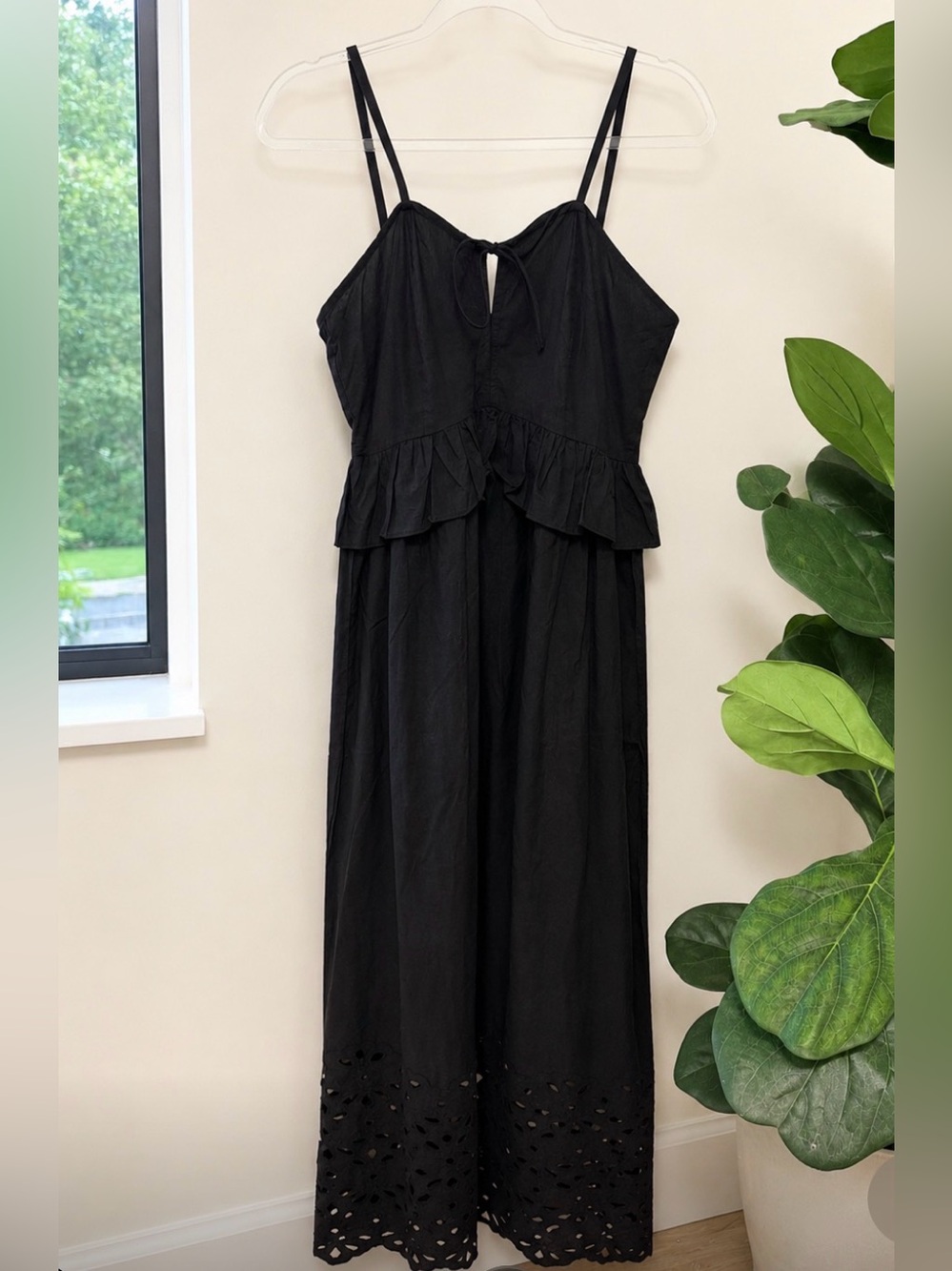 Caroline Constas Black Eyelet Cotton Maxi Dress | NWT | Size Small - Picture 2 of 3